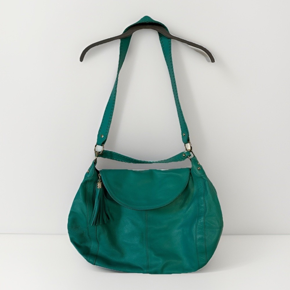 Onna Ehrlich Turquoise/Teal Leather Large Crossbody/Handheld  RETAIL $650